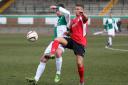 CHALLENGE: Billingham Synthonia's Tom Marron and Sunderland RCA's Andrew Brown tussle for the ball Picture: CHRIS BOOTH