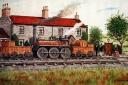 The Royal George standing outside Hackworth's home in Shildon. His creation was described as 'the finest engine in the world'.