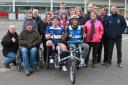 Darlington Mowden Park players joined forces with brain injury charity Headway to ride specially-adapted bikes