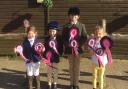 The winners from PC D Level 1 proudly showing off their rosettes, from left, Amelia Carmen, Jack Whitehead, Sophia Whitehead and Freya Johnson-Burke