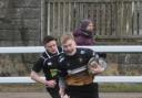 Ewan Cameron, currently Guisborough’s top scorer, scoring his team’s only try