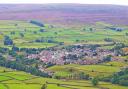 A bird's eye view of Reeth from Fremington Edge, by Tim Dunn, of Stokesley