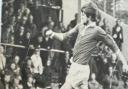 Terry Turnbull in full flight for Pools in the summer of 1976