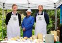 Richard Darbishire, who uses local milk to make Swaledale Cheese, with his sons Johnny and Archie at the No 10 Farm to Fork Summit