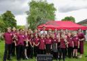 Rishi Sunak with members of the Service Children’s Community Choir at Le Cateau Community Primary School, Catterick Garrison