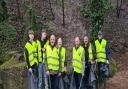 Volunteers from Richmond and District Angling Society litter picking by the River Swale