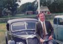Christopher Timothy, also known as James Herriot, with Dave's 1947 Riley