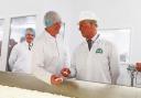 CHEESE: HRH Prince of Wales visited the Wensleydale Creamery at Hawes today he is pictured with cheese maker Stan Johnson. Picture: SARAH CALDECOTT