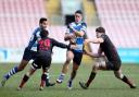 Darlington Mowden Park's Santiago Socino tries to break through the Blackheath defence in last Saturday's 14-12 win at the Northern Echo Arena – Picture: CHRIS BOOTH