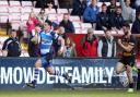 Mowden Park's Peter Homan runs in a first-half try in last Saturday's victory over Cinderford – Picture: CHRIS BOOTH