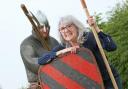 Cllr Dickinson is pictured with medieval enthusiast Will Duckworth