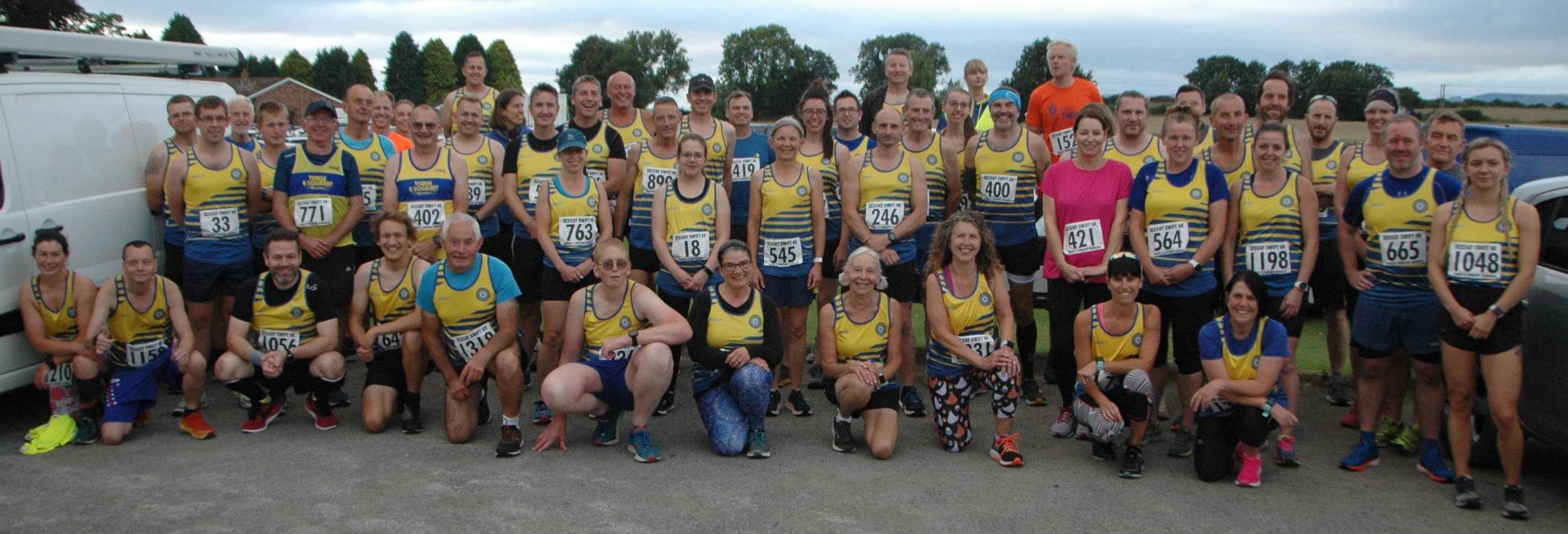 Members of Thirsk and Sowerby Harriers at the Sessay Swift 6k in August