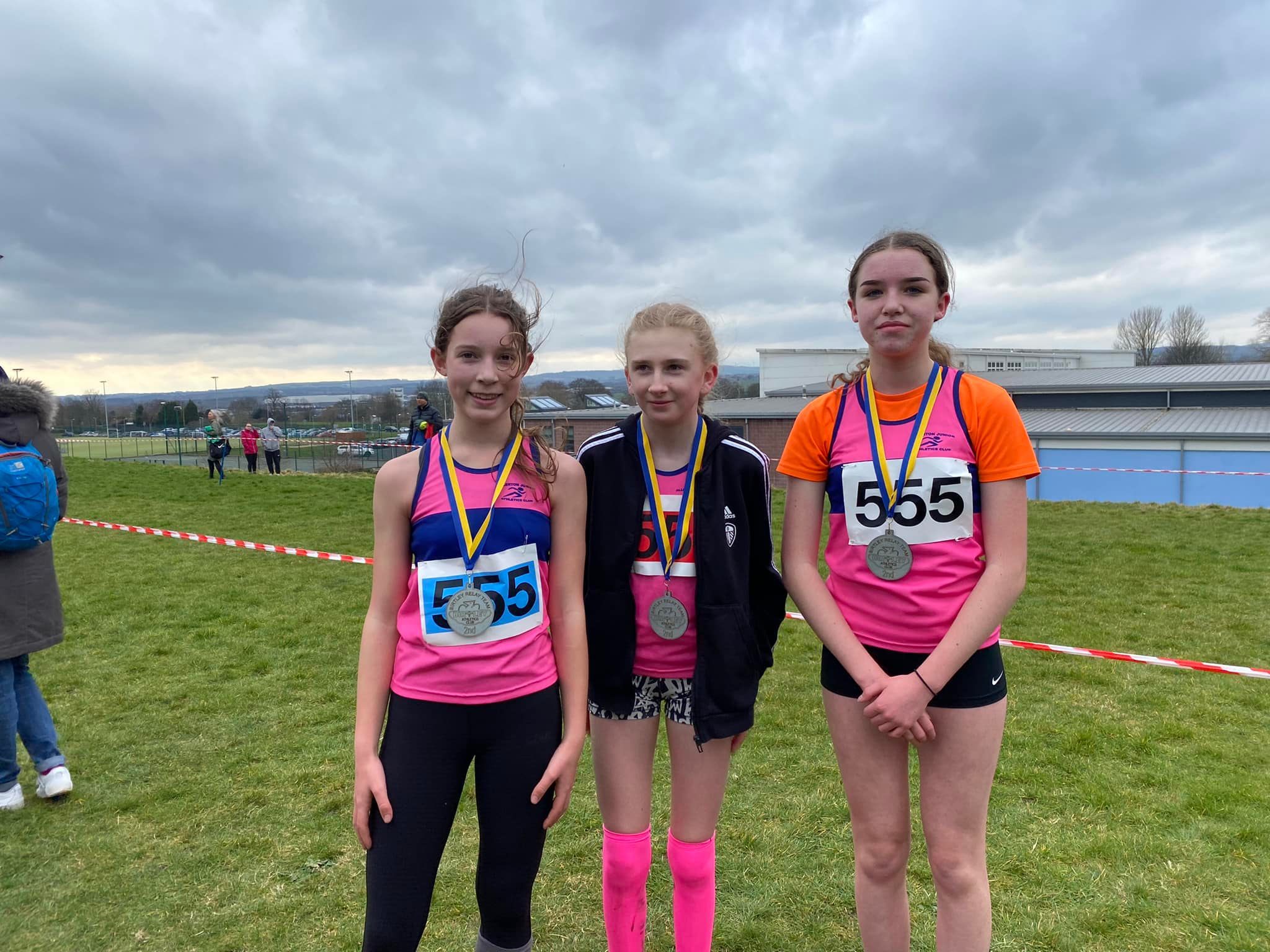 U13 girls, from left, Isobel Cook, Enna Carrick and Lucy Boot