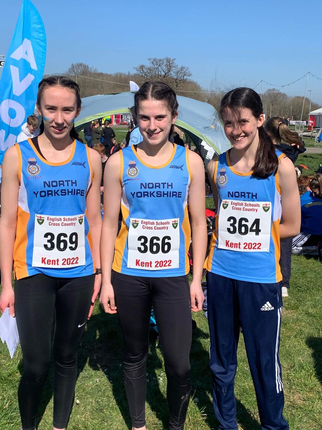 ESAA National Cross Country Championships, from left, Islay Wilson, Libby Acton and Grace Derry