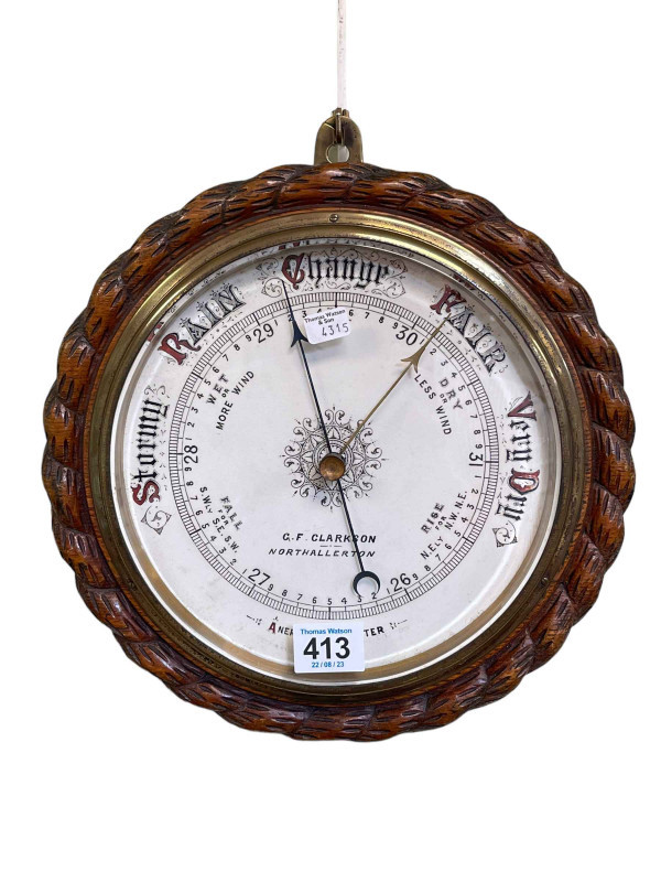 A barometer by GF Clarkson of Northallerton when it was in a Thomas Watsons auction in Darlington