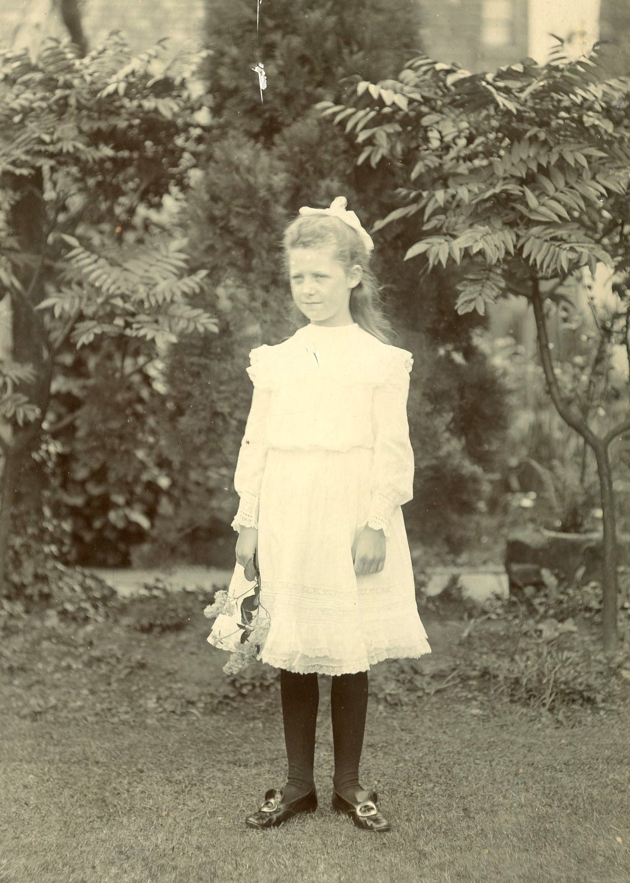 Harriet Russell, Thomas daughter, in the gardens of Bank House. Picture courtesy of Colin Narramore