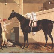 Voltigeur in his box having won the 1850 Derby