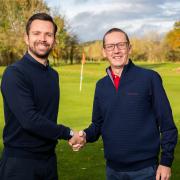 Mark Robson with Richmond Golf Club chairman Mick Campbell