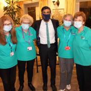 Rishi Sunak meets some of The Friends of the Friarage volunteers at the charity’s AGM held at Romanby Golf Club, from left Carol Parker, Dot Boynton, Ingrid hood and Sheila Atkinson