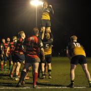 Ben Buckworth taking the ball for Guisborough at a line-out