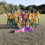 Footballers from Bedale JFC in their new kit sponsored by Exelby Services
