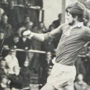 Terry Turnbull in full flight for Pools in the summer of 1976