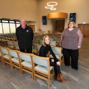 Construction site manager Steve Trewhitt; project manager Rebecca Robson and cemeteries and crematorium manager Julie Cooper.