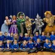 Children from Green Lane Primary School in Barnard Castle meet the cast of Wizard of Oz at The Witham  in Barnard Castle