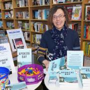 Jackie Watson with her book at Guisborough Bookshop