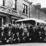 Darlington Post Office workers outside the Albert Hill Club in Darlington. Picture courtesy of the Darlington Centre for Local Studies