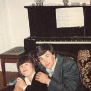 Me in our ‘posh’ room with my brother Andrew in 1970 celebrating his 18th birthday. We were allowed in the room on special occasions, or sometimes to play our records too loudly on the radiogram