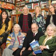 Barnard Castle Writers Group, L-R, front row, Virginia Harrison, Linda Bird, Raphael Wilkins, Emma Rowell, back row, Margaret Asquith, Jo Long, Michelle Emerson, with their new book, Voices of Barnard Castle