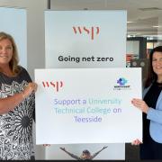 Tania Cooper MBE, chair of the North East STEM Foundation, with Faye Ward, Business Development and Strategy Director at WSP in the UK.