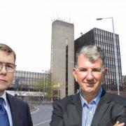 Peter Gibson, left, and Chris McEwan have clashed over how funding is used in Darlington