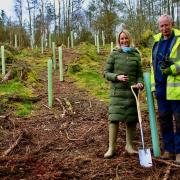 Lucy Pittaway with head forester at the Swinton Estate, Brian Lofthouse