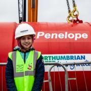Penny Green with 'Penelope', the tunnel boring machine she named after herself