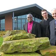 APPOINTMENT: The Archbishop of York, Dr John Sentamu, with the new Bishop of Whitby, the Rev Philip North, and Harry Woodhead, of Thirsk Auction Mart