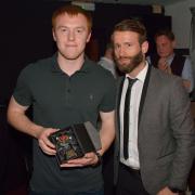 TOP DOGS: Danny Johnson is pictured alongside Guisborough manager Chris Hardy