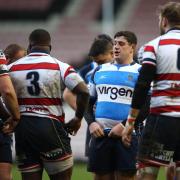 Mowden Park captain Gareth Nesbit, seen here in the match against Rosslyn Park at the Northern Echo Arena earlier this month, hopes to be fit to play against Ampthill tomorrow – Picture: CHRIS BOOTH