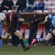 Mowden Park's Callum Mackenzie on the attack against Hartpury College in the National League One match at the Northern Echo Arena last Saturday – Picture: ROB SMITH/SHUTTER PRESS