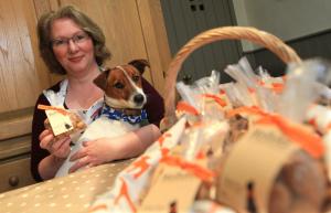 Darlington and Stockton Times: BIGGEST FAN: Alison Walton, of Romaldkirk, has set up a dog biscuit company Wellybix after her dog Welly fell in love with her baking