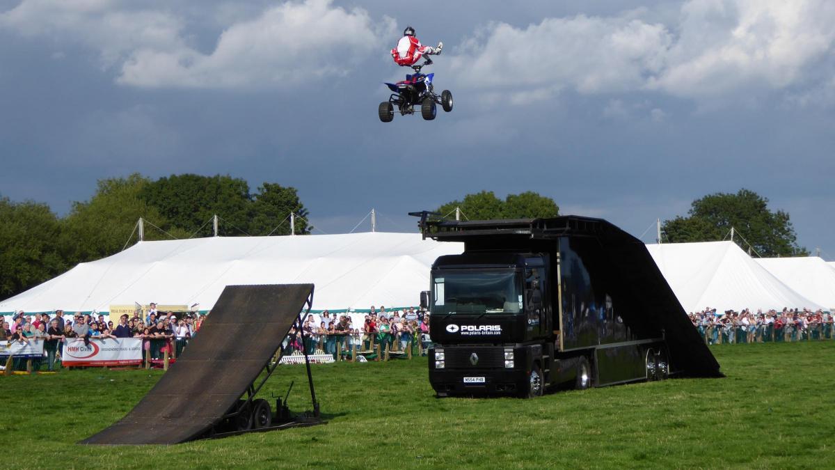 A dare devil thrills the crowd on his high flying quad bike at Stokesley show," said Derek Whiting of Stokesley, who captured the moment perfectly last Saturday