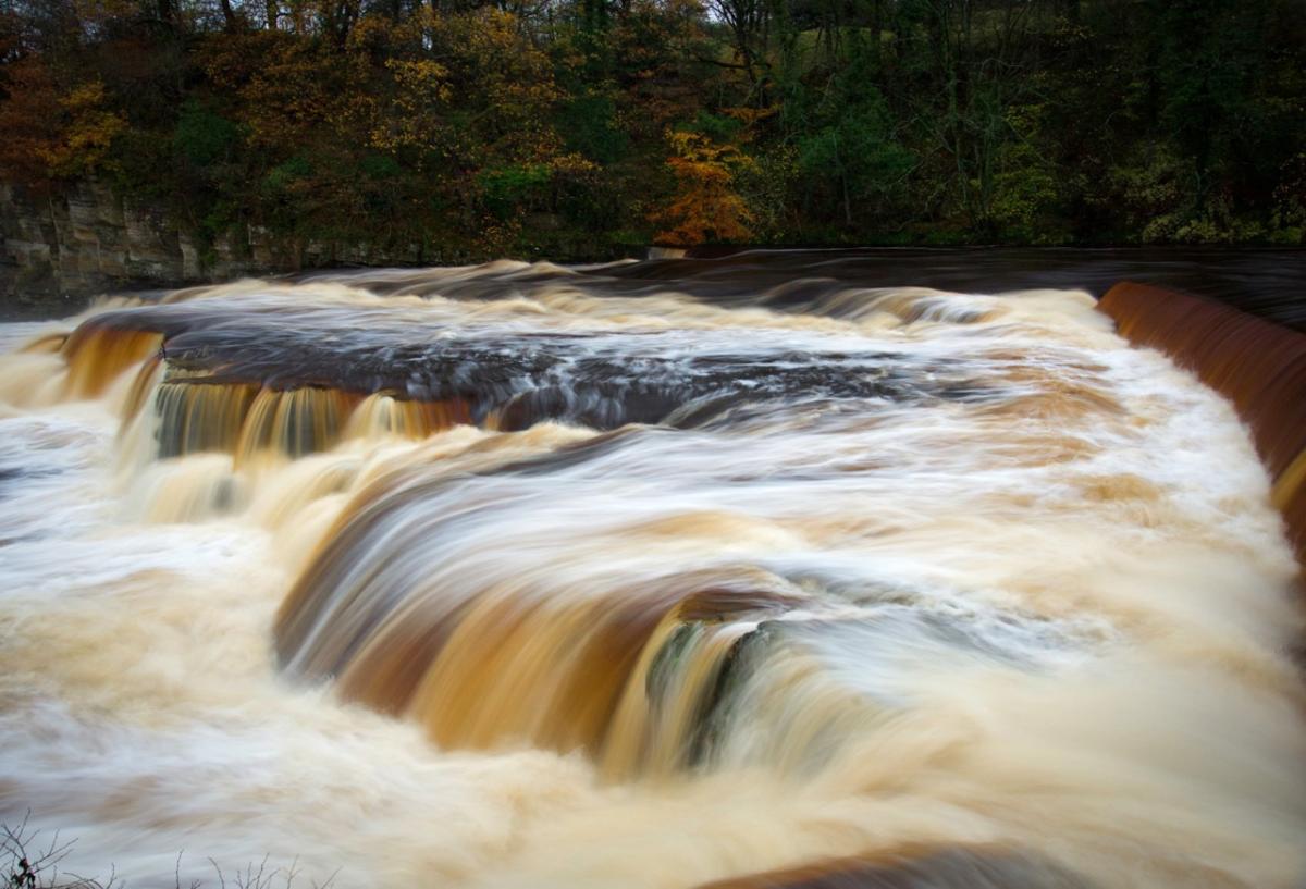 The River Swale gushes over the waterfalls at Richmond on Sunday – a day when many of our rivers were worryingly high. This picture was taken by Ian Thomas, of Richmond