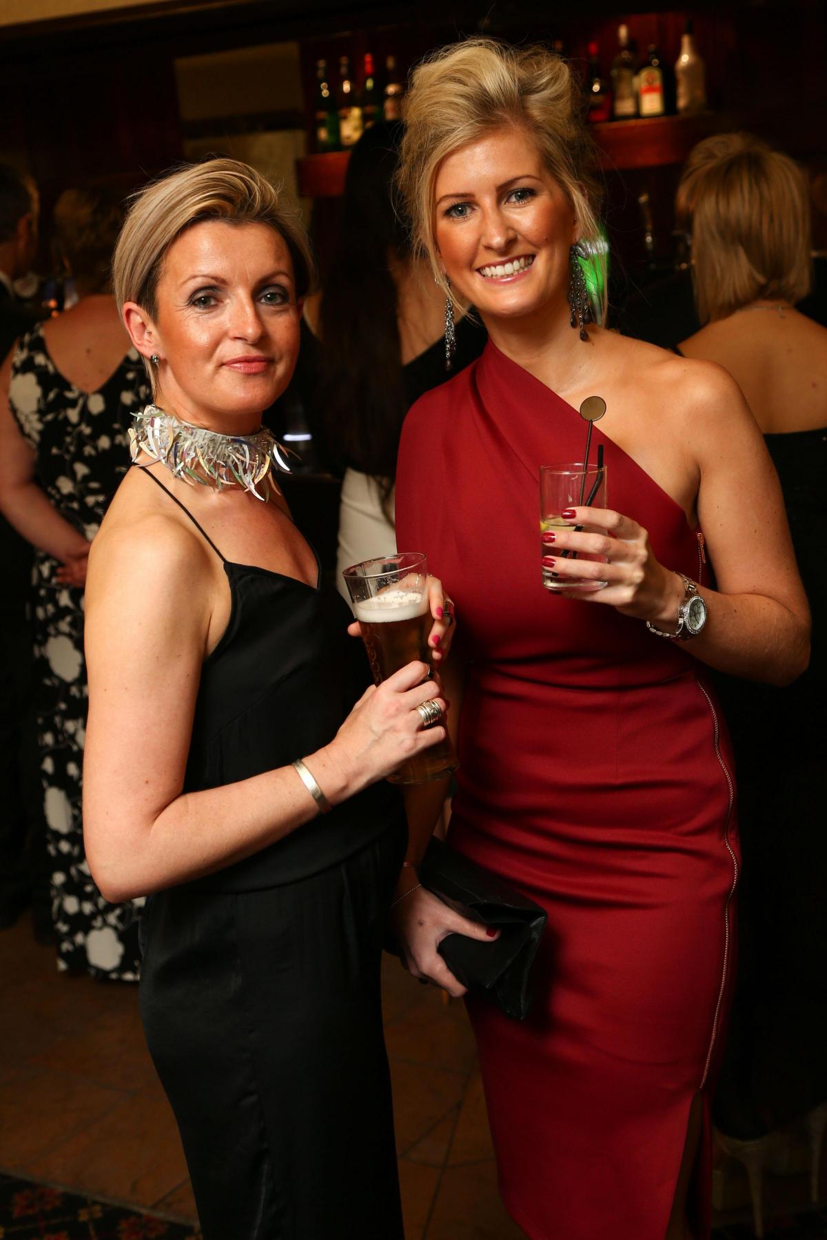 Fat Lads on Bikes Polka Dot and Black Tie Ball at Redworth Hall Hotel. Julie Mitchell and Lauren Cox. Picture: TOM BANKS