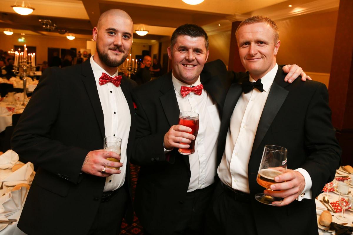 Fat Lads on Bikes Polka Dot and Black Tie Ball at Redworth Hall Hotel. Troy and Andy Wheatley and Andy Harvey. Picture: TOM BANKS