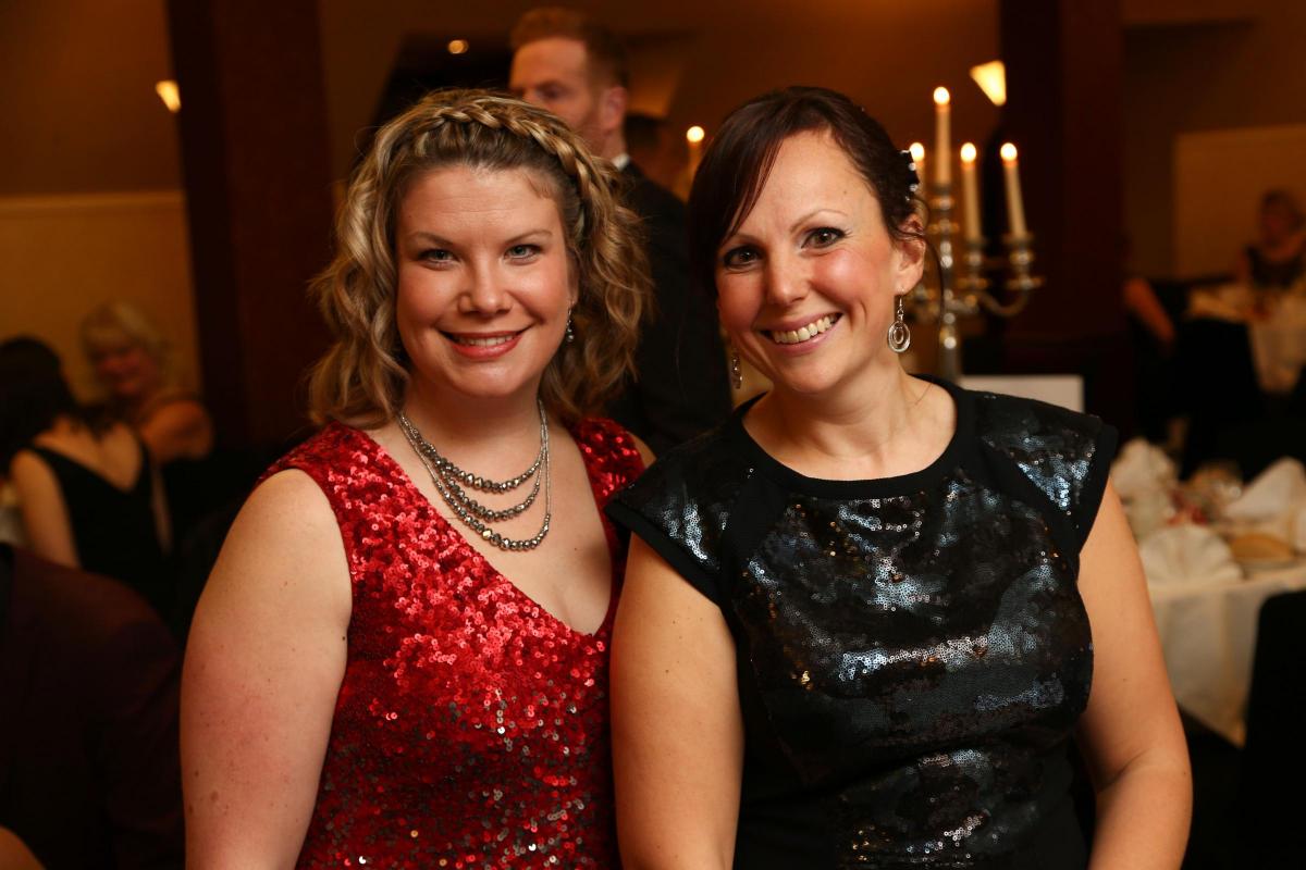 Fat Lads on Bikes Polka Dot and Black Tie Ball at Redworth Hall Hotel. Victoria Hayes and Nichola Hill. Picture: TOM BANKS