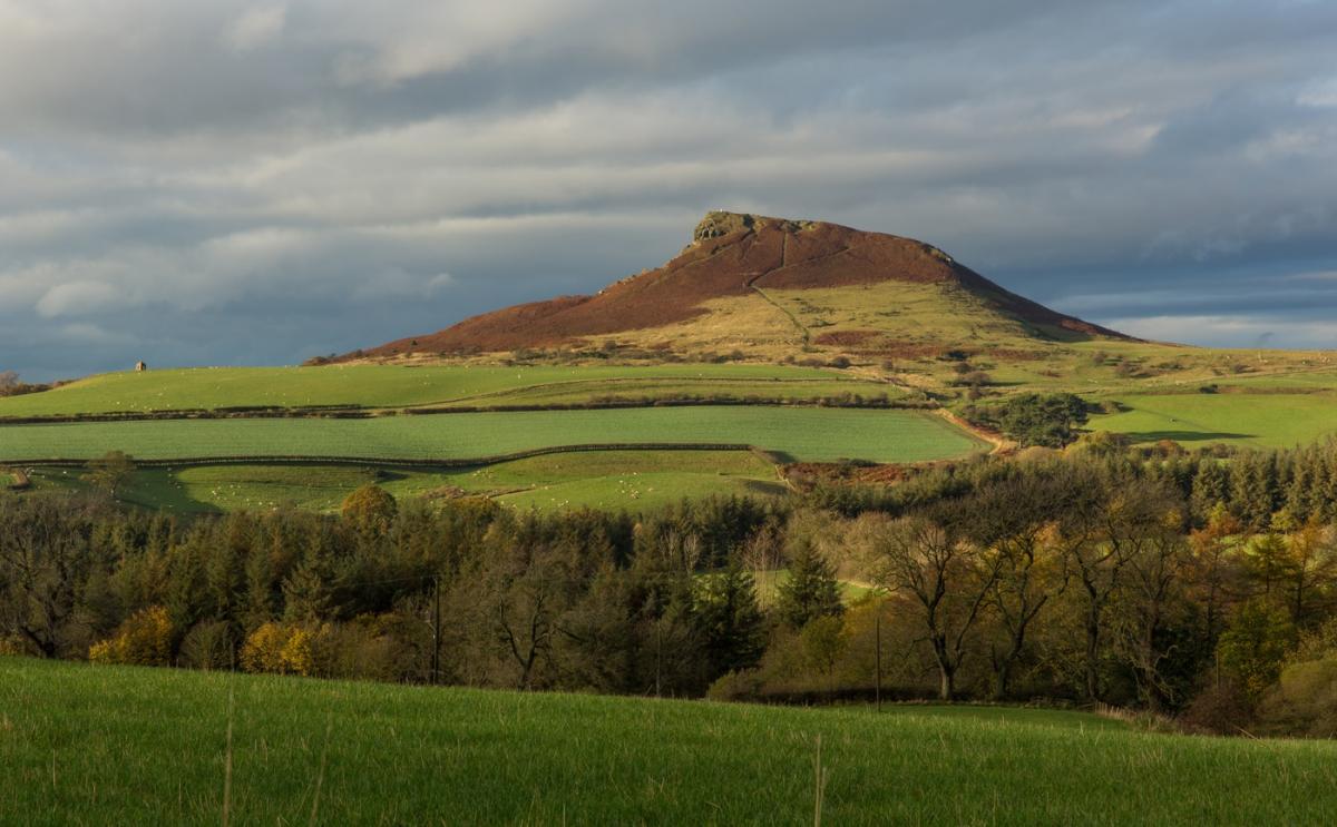 Afternoon sunlight on Roseberry Topping by Brian Wastell of Fairfield, Stockton, taken on November 5
