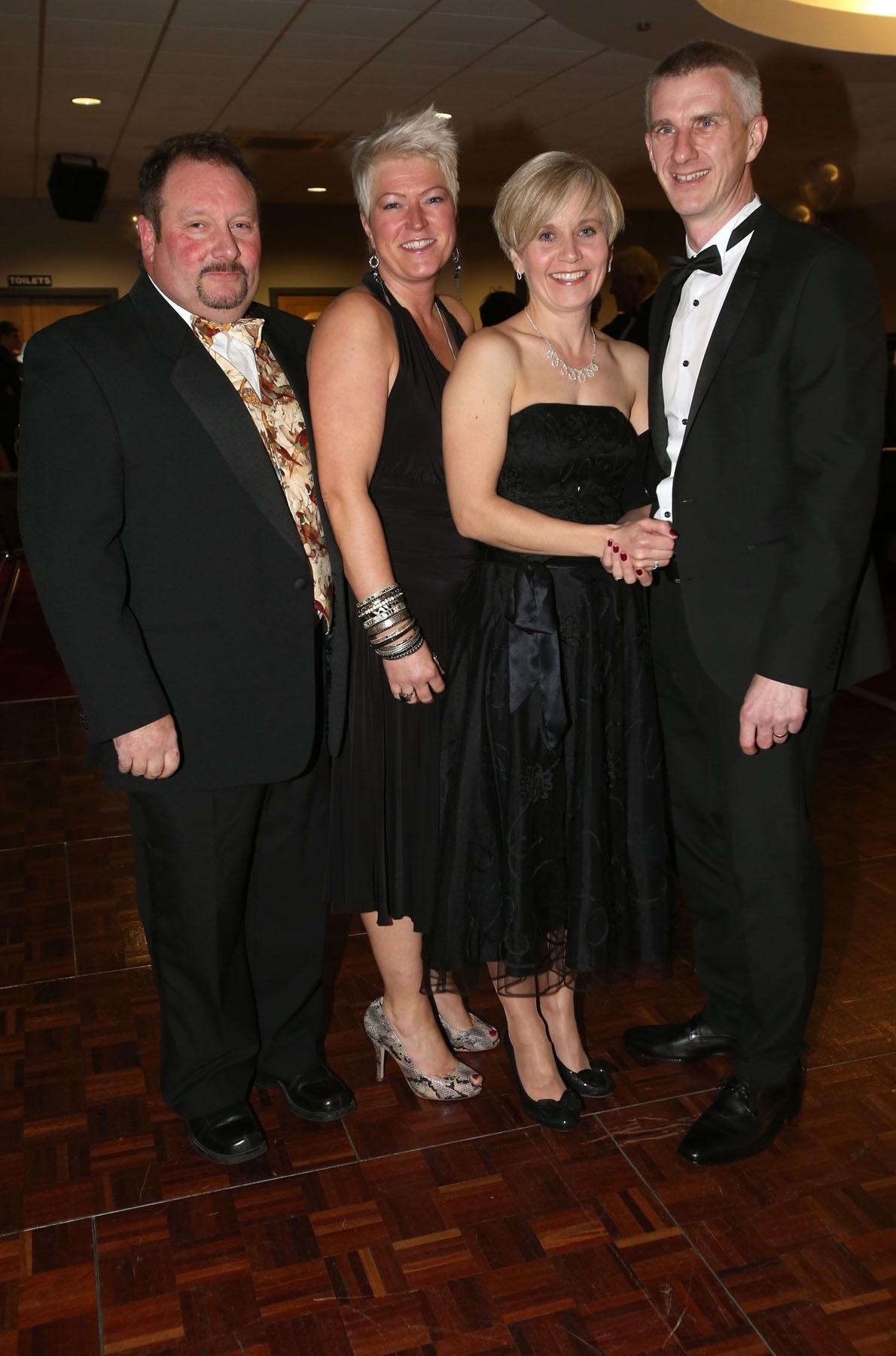 The Stockton Young Farmers' 85th Anniversary Do at The Northern Echo Arena in Darlington. Andrew and Maria Wade and Lisa and Jamie Corcoran. Picture: CHRIS BOOTH