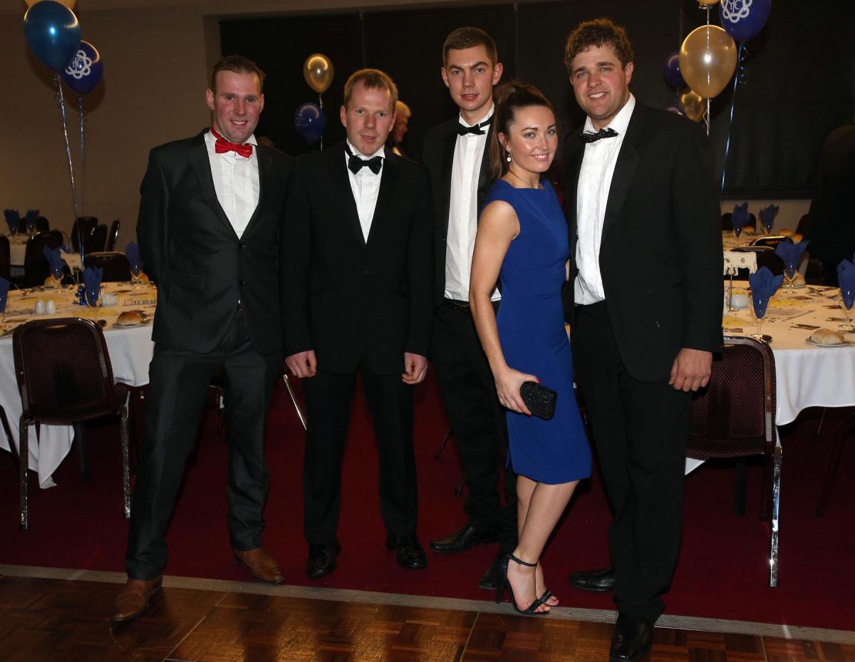 The Stockton Young Farmers' 85th Anniversary Do at The Northern Echo Arena in Darlington. Ricard Bailes, Graham Dove, Tom Bainbridge, Daynie Mallin and Ashley Craggs. Picture: CHRIS BOOTH
