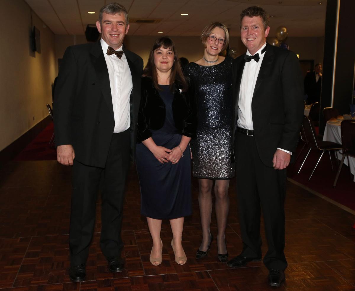 The Stockton Young Farmers' 85th Anniversary Do at The Northern Echo Arena in Darlington. Keith and Julie Gale and Clare Walton and Paul McNay. Picture: CHRIS BOOTH
